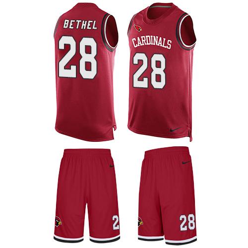Nike Cardinals #28 Justin Bethel Red Team Color Men's Stitched NFL Limited Tank Top Suit Jersey - Click Image to Close